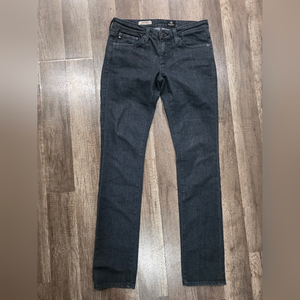 AG ADRIANO GOLDSCHMIED THE STEVIE SLIM STRAIGHT JEANS black Stretch Designer